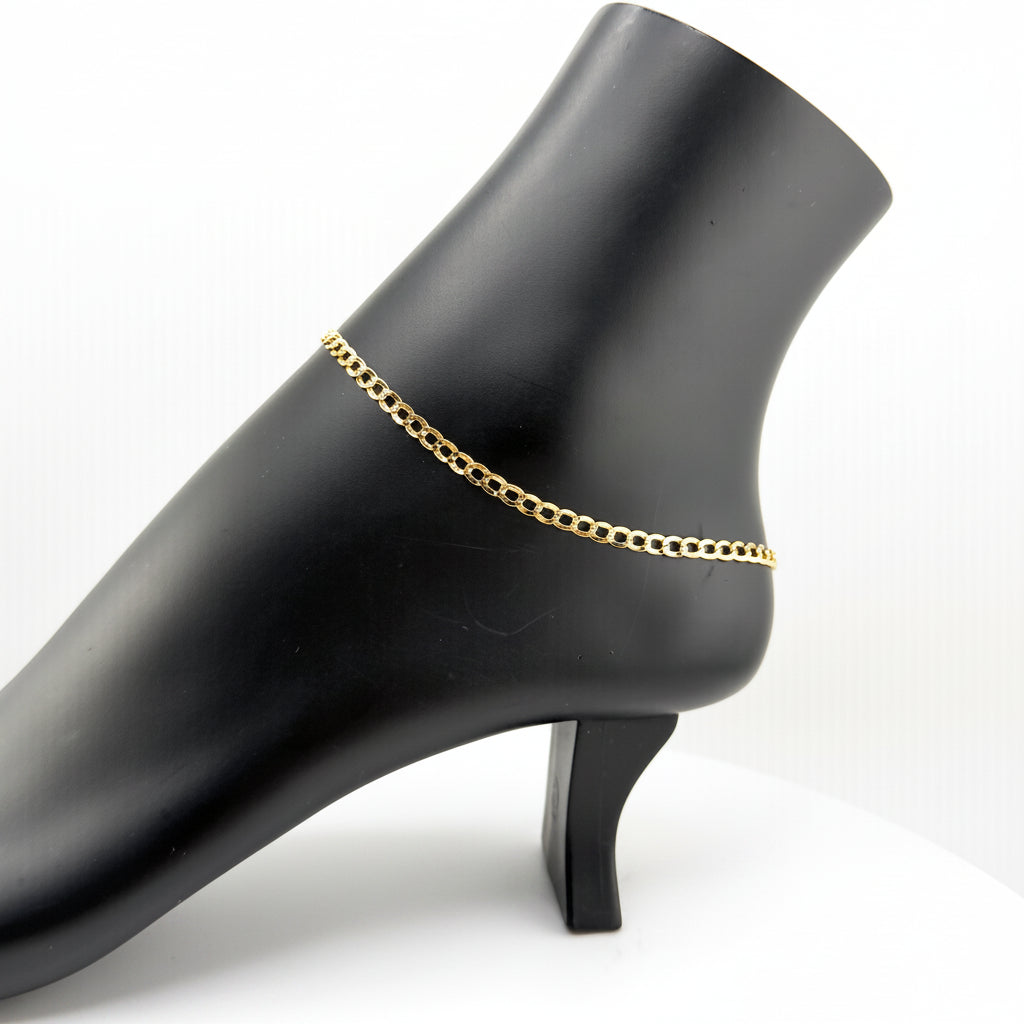 10k Gold DC 3.5mm Cuban Anklet