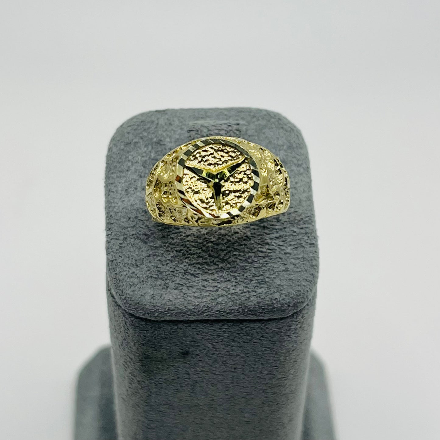 10K Gold Nugget Benz Ring (L)