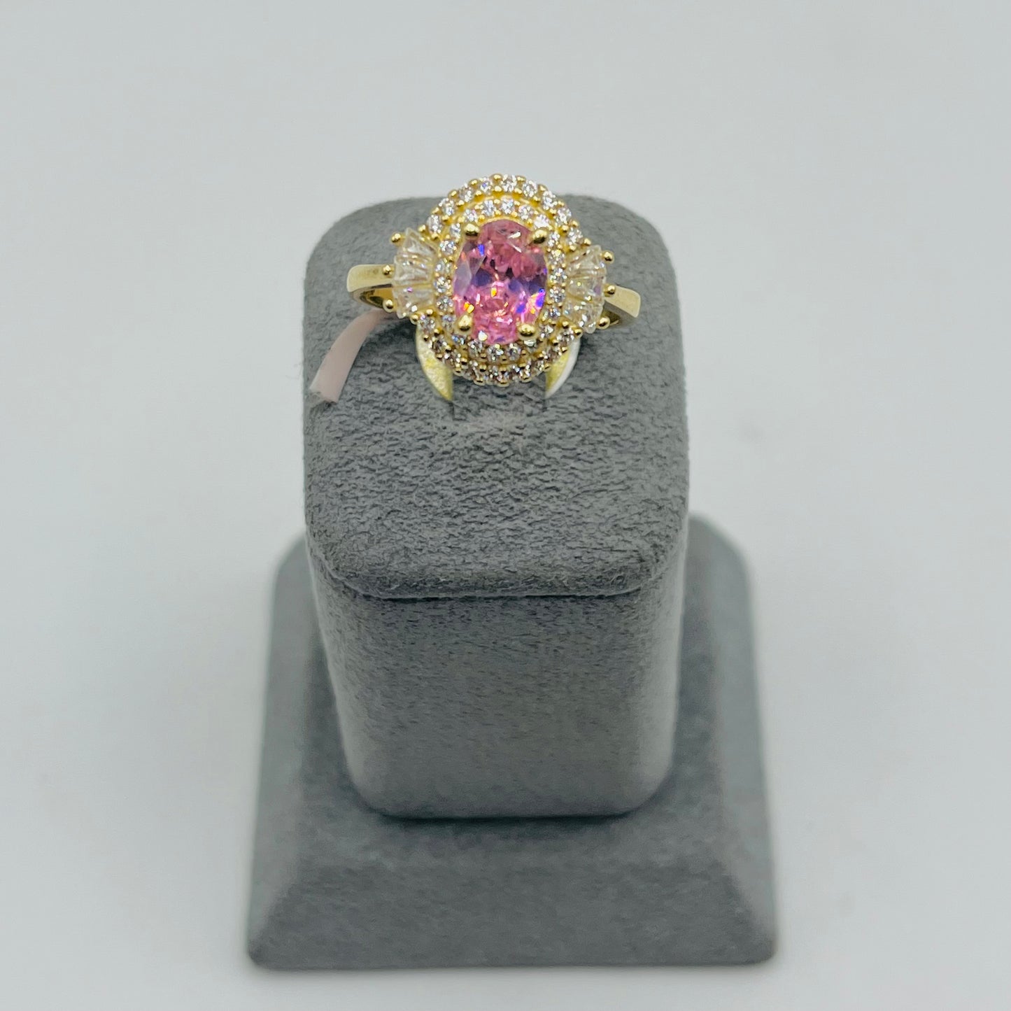 14k Pink Cz Round Cut Ring