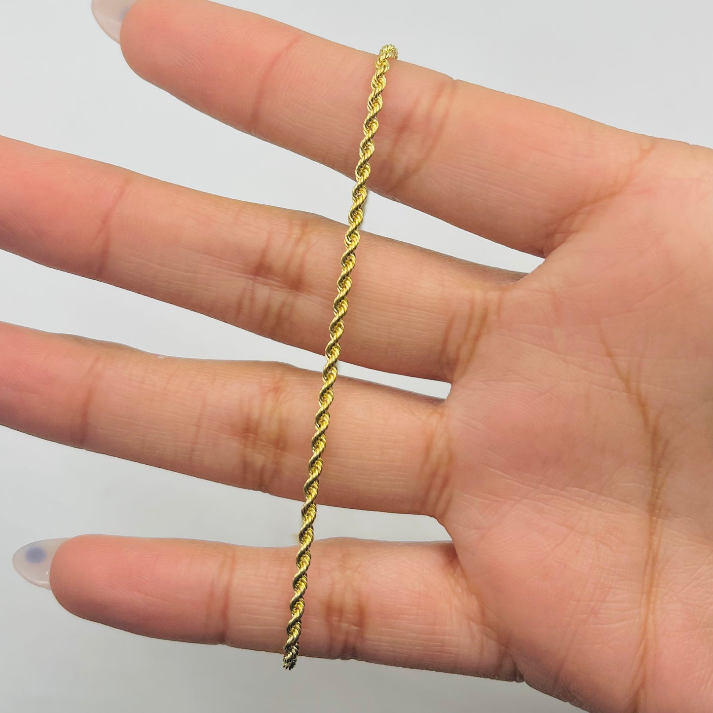 10K Gold 2.5mm Rope Anklet