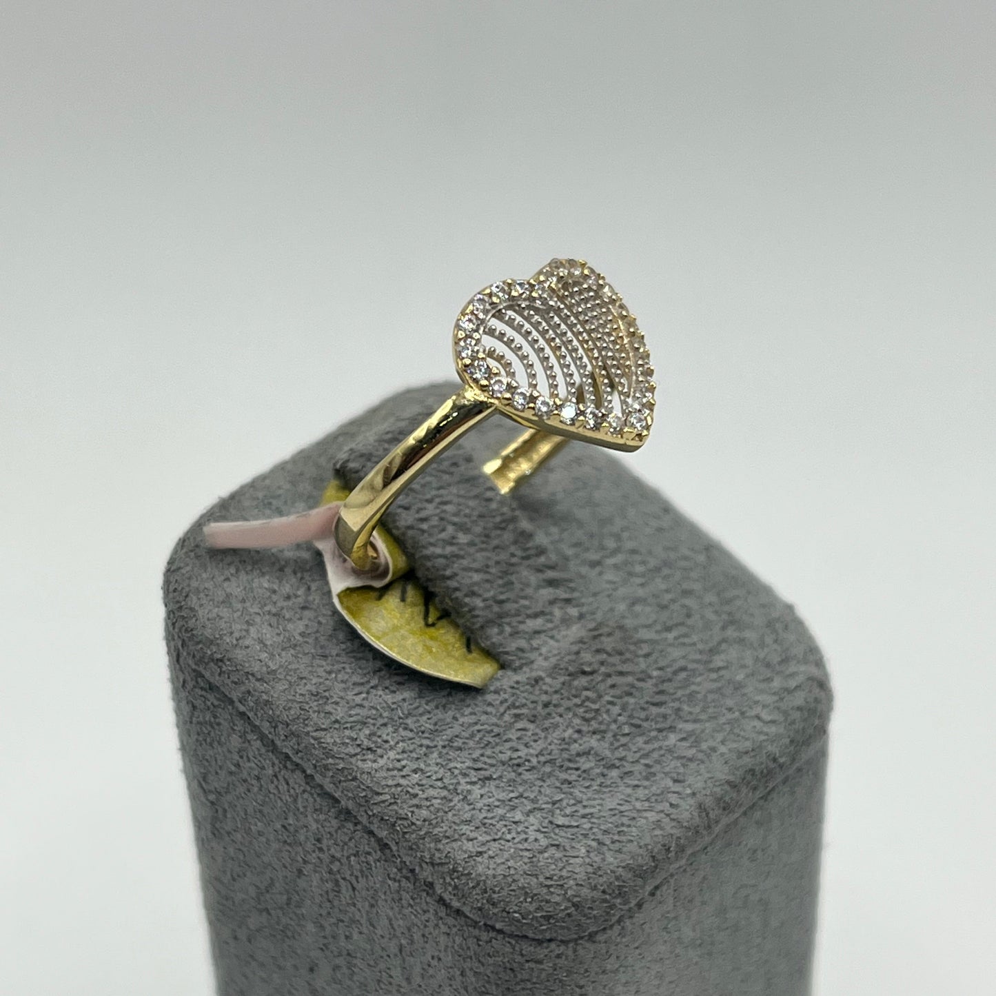 14k CZ Spring into Love Heart Ring