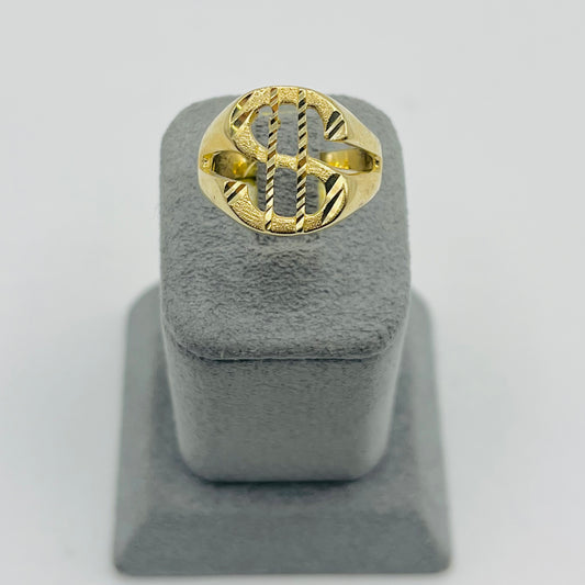 14k Gold Money Sign Ring