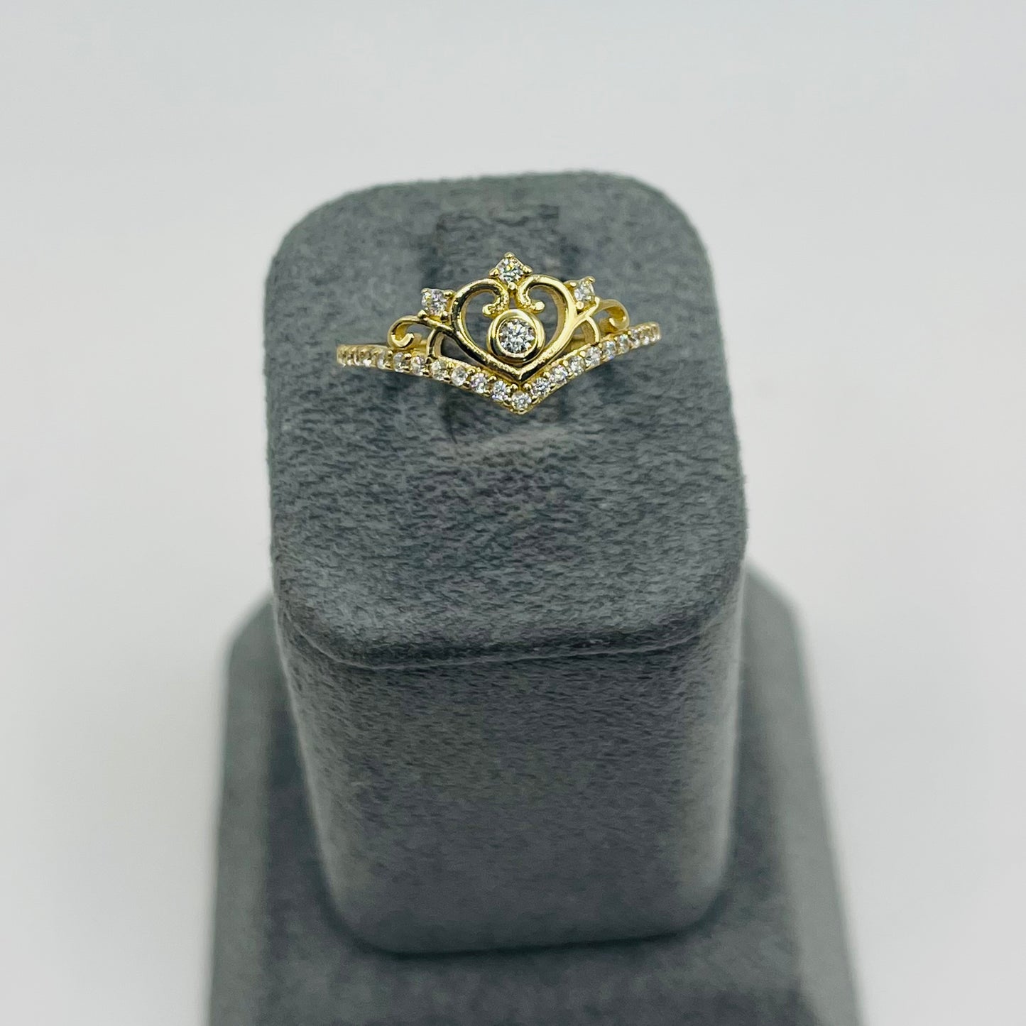 14k Gold CZ Princess Ring