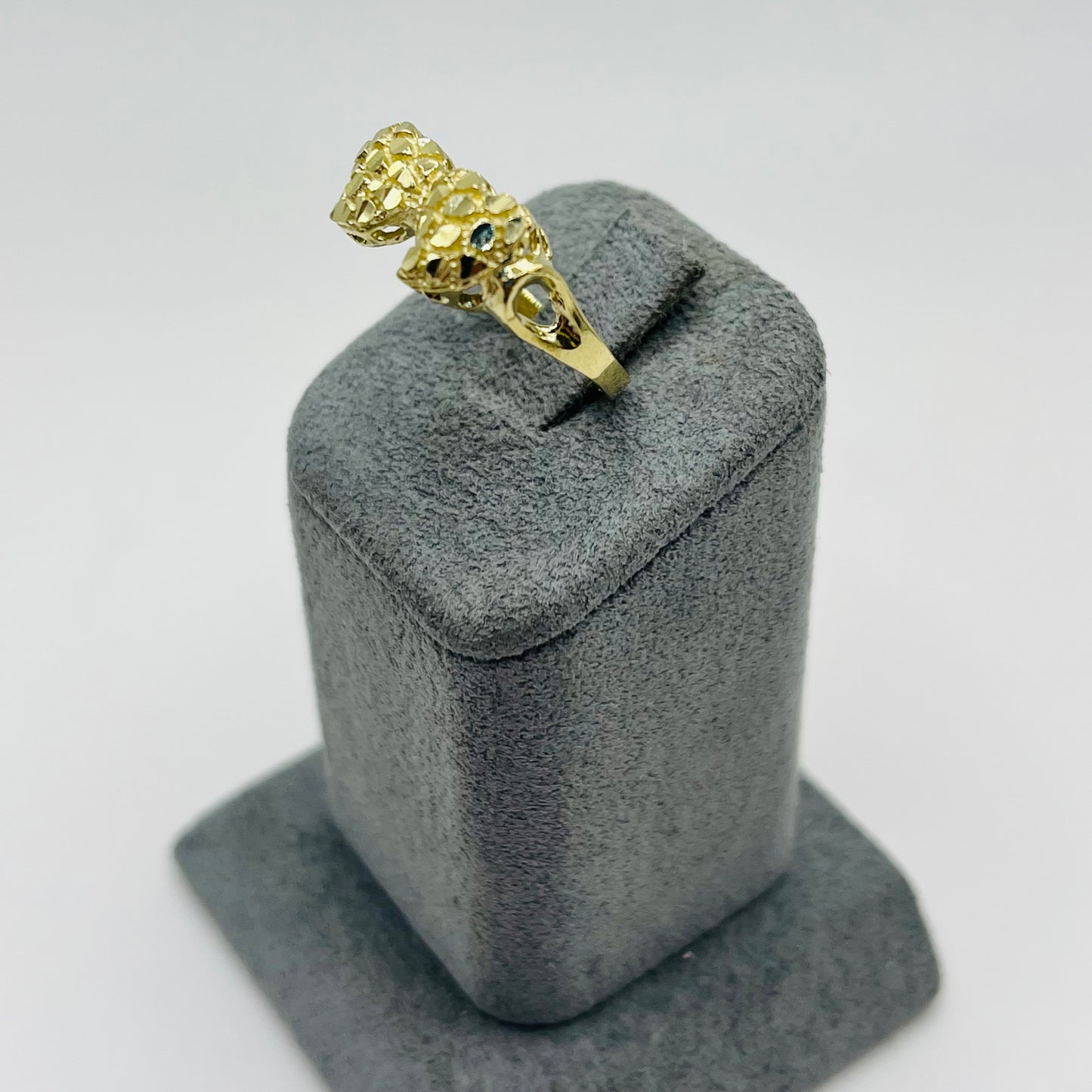 10k Gold Double Heart Nugget Ring