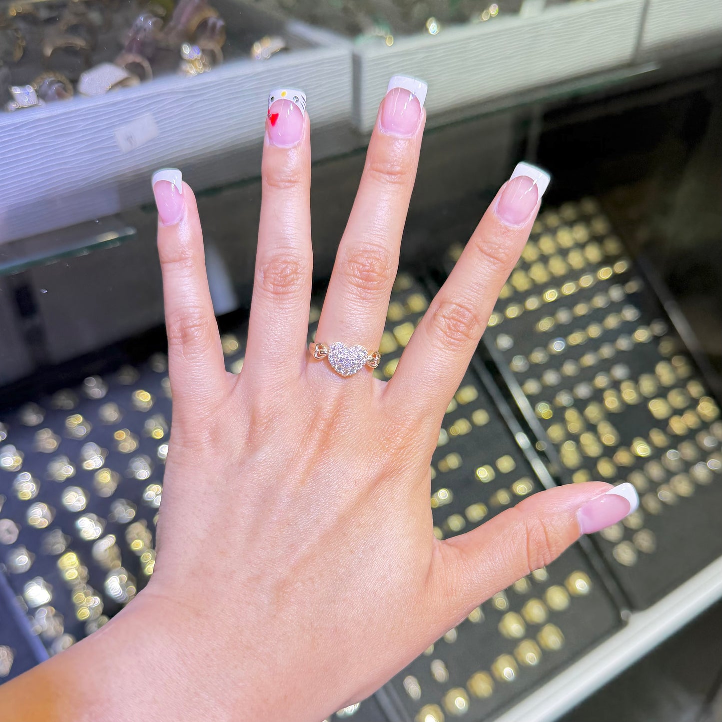 10k Gold Cherish Heart Cz Ring