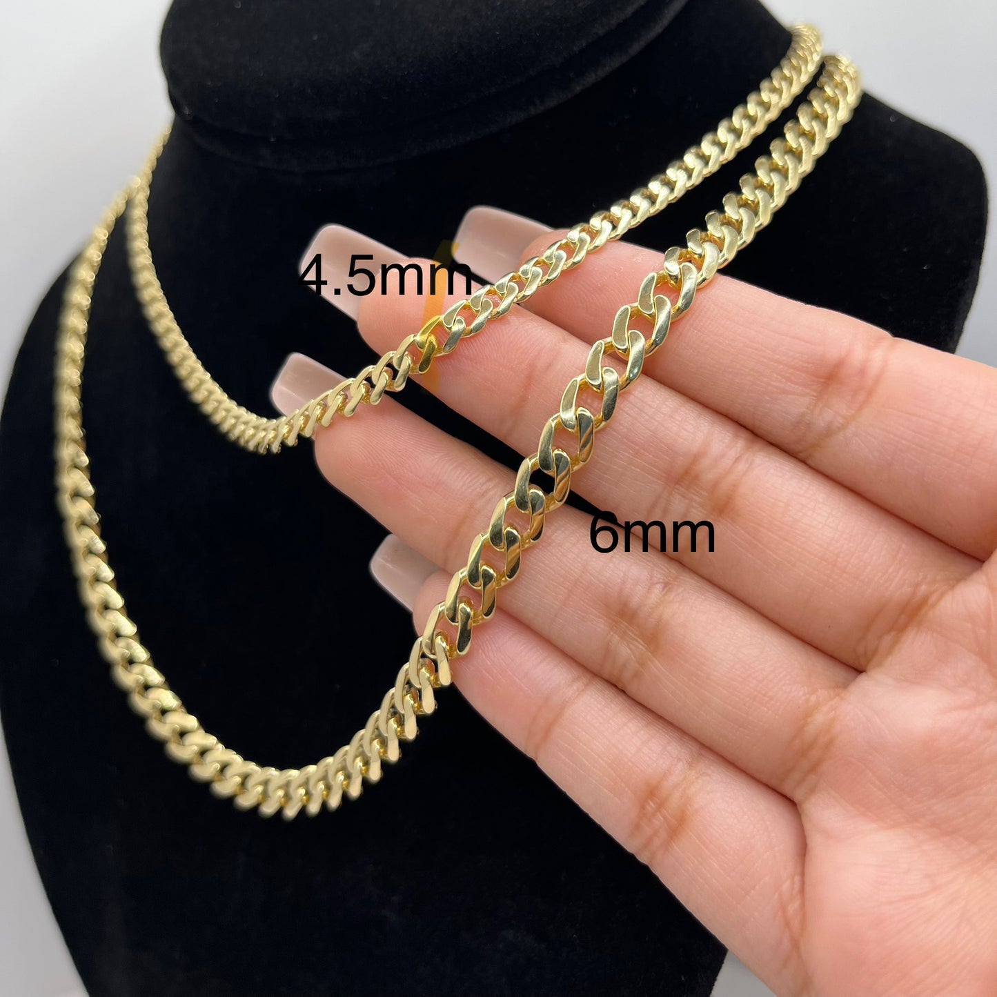 10k Gold 4.5mm Monaco Chain