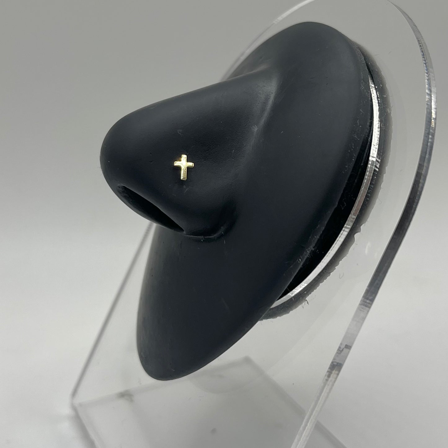 14K Gold Cross Nose Ring
