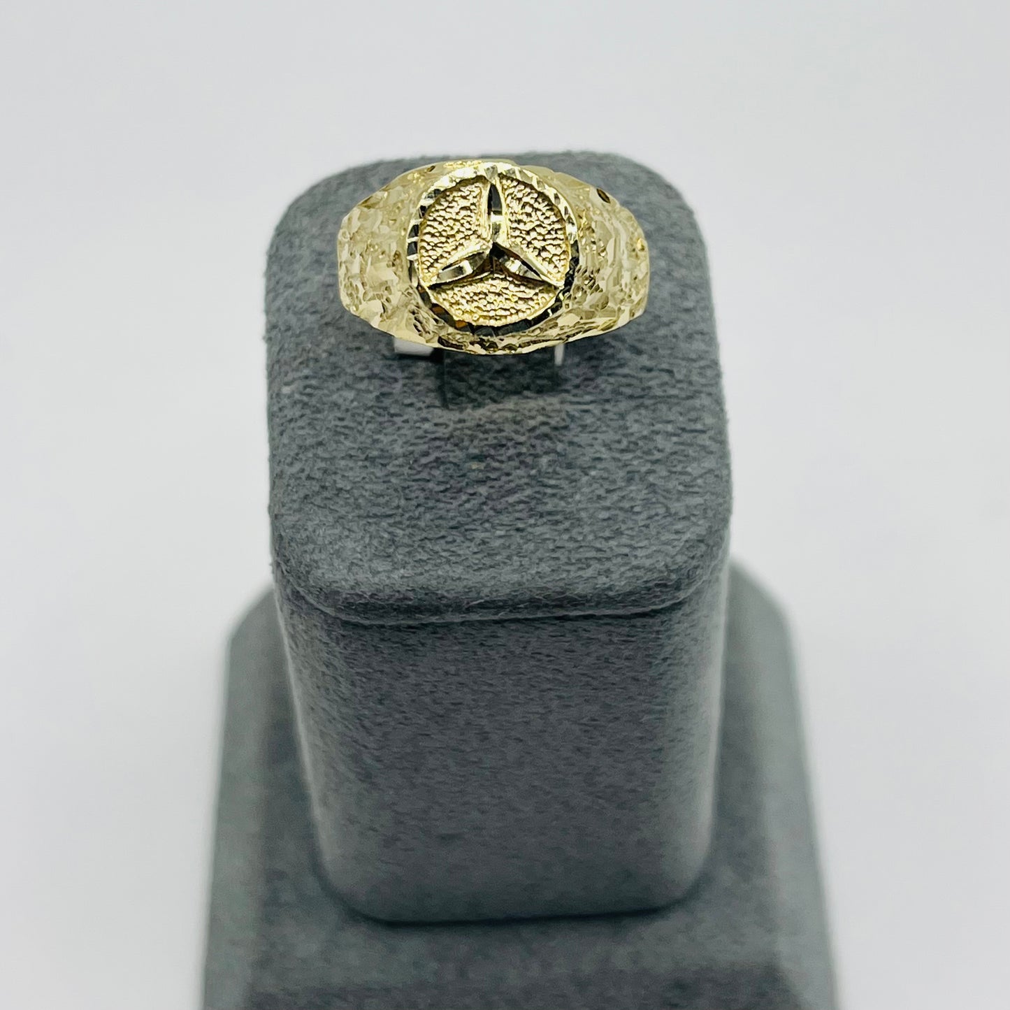 14k Gold Nugget Benz Ring