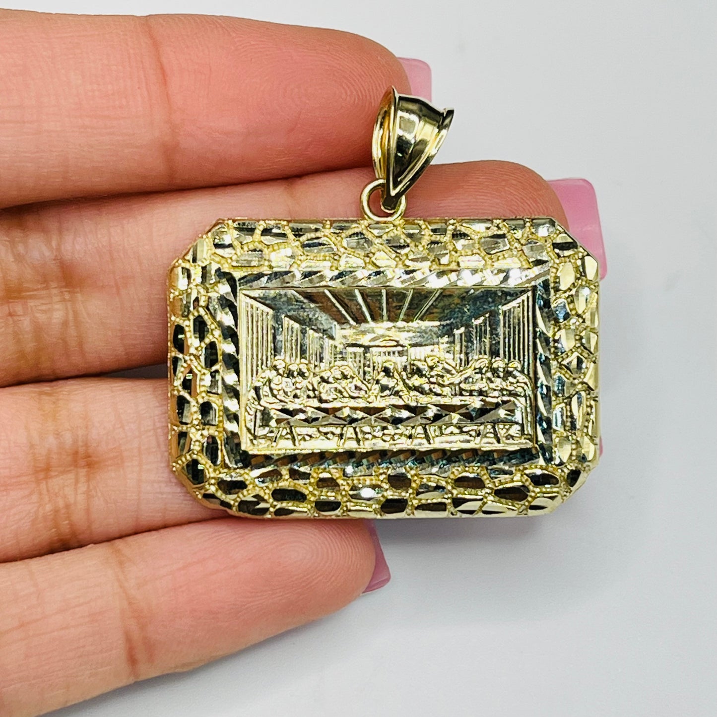 10K Gold Last Supper Nugget Pendant (MED)