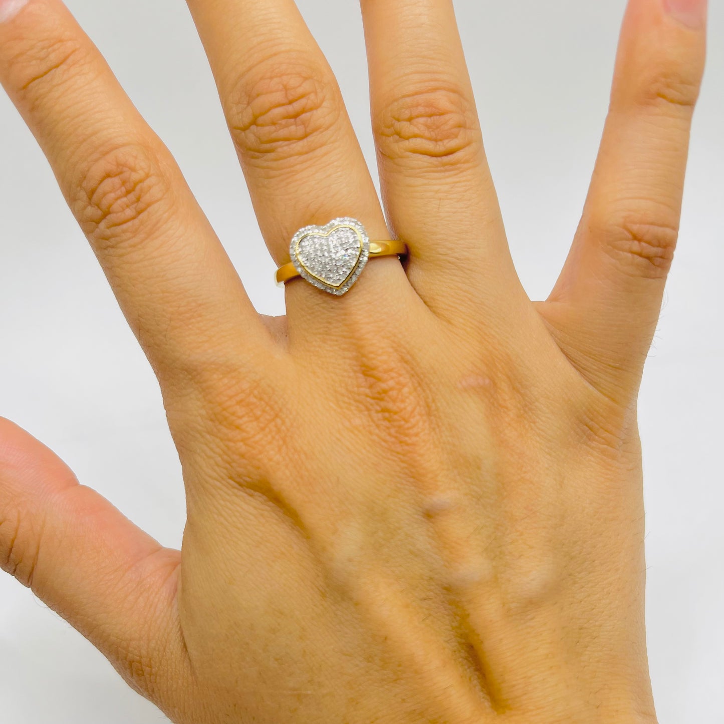10k Gold Natural Diamond Couture Heart Ring