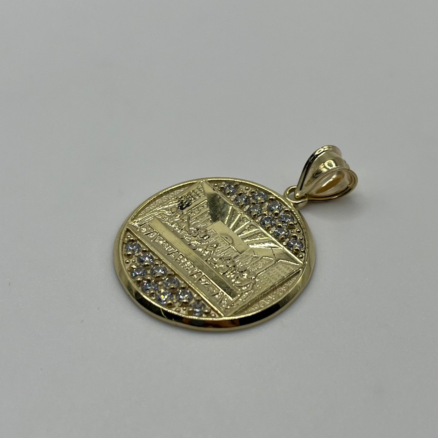 10K Gold Last Supper Pendant with CZ
