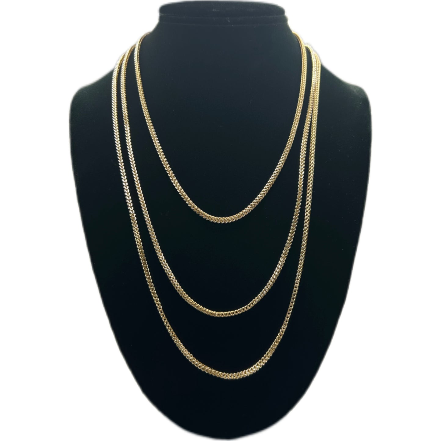 10K Gold Hollow 2.2mm Diamond Cut Franco Chain