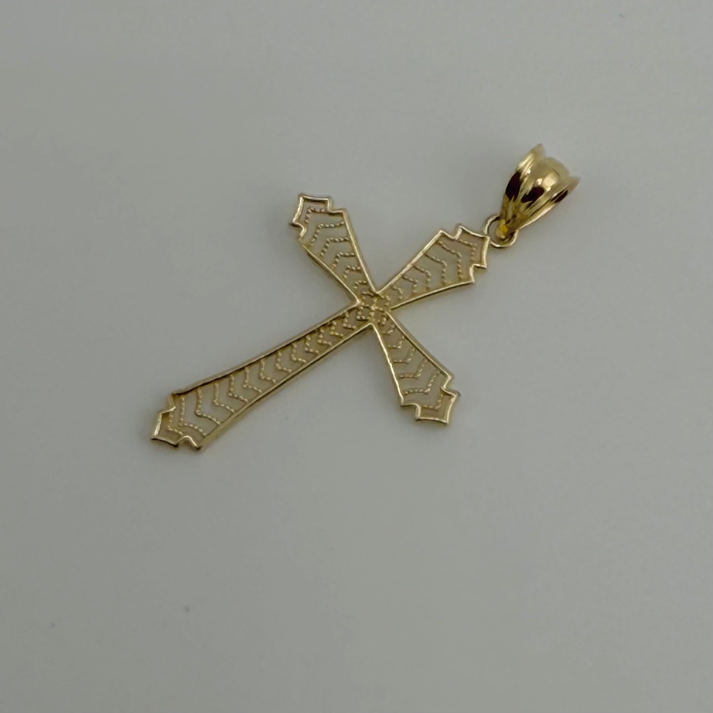 10k Gold Hollow Dainty Cross Charm