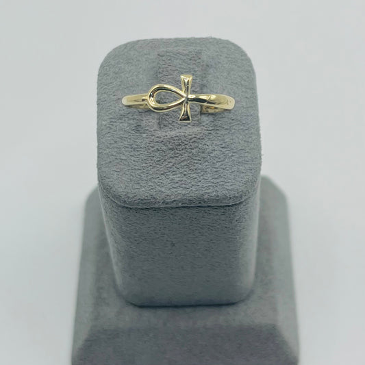 14k Gold Ankh Band Ring