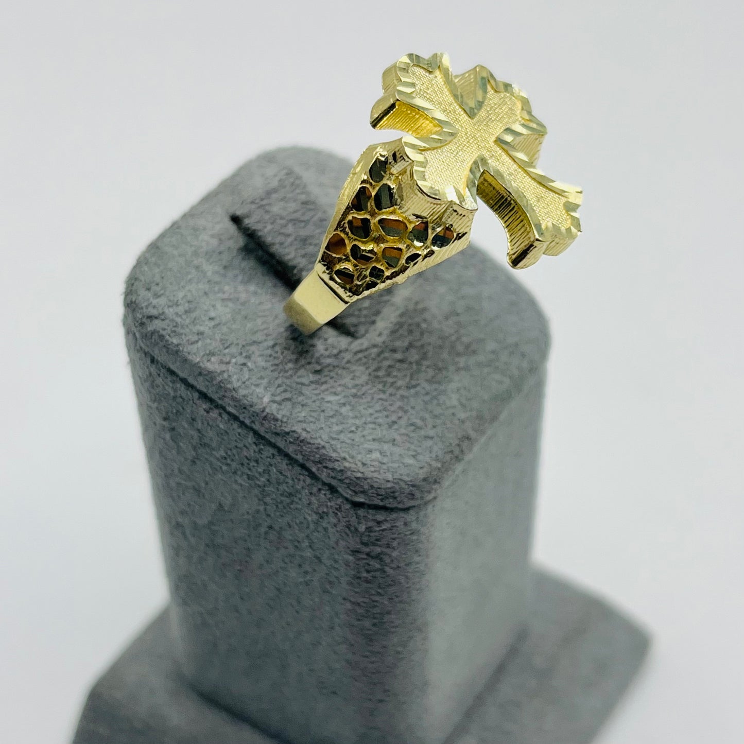 10k Gold Royal Cross Nugget Ring (Small)