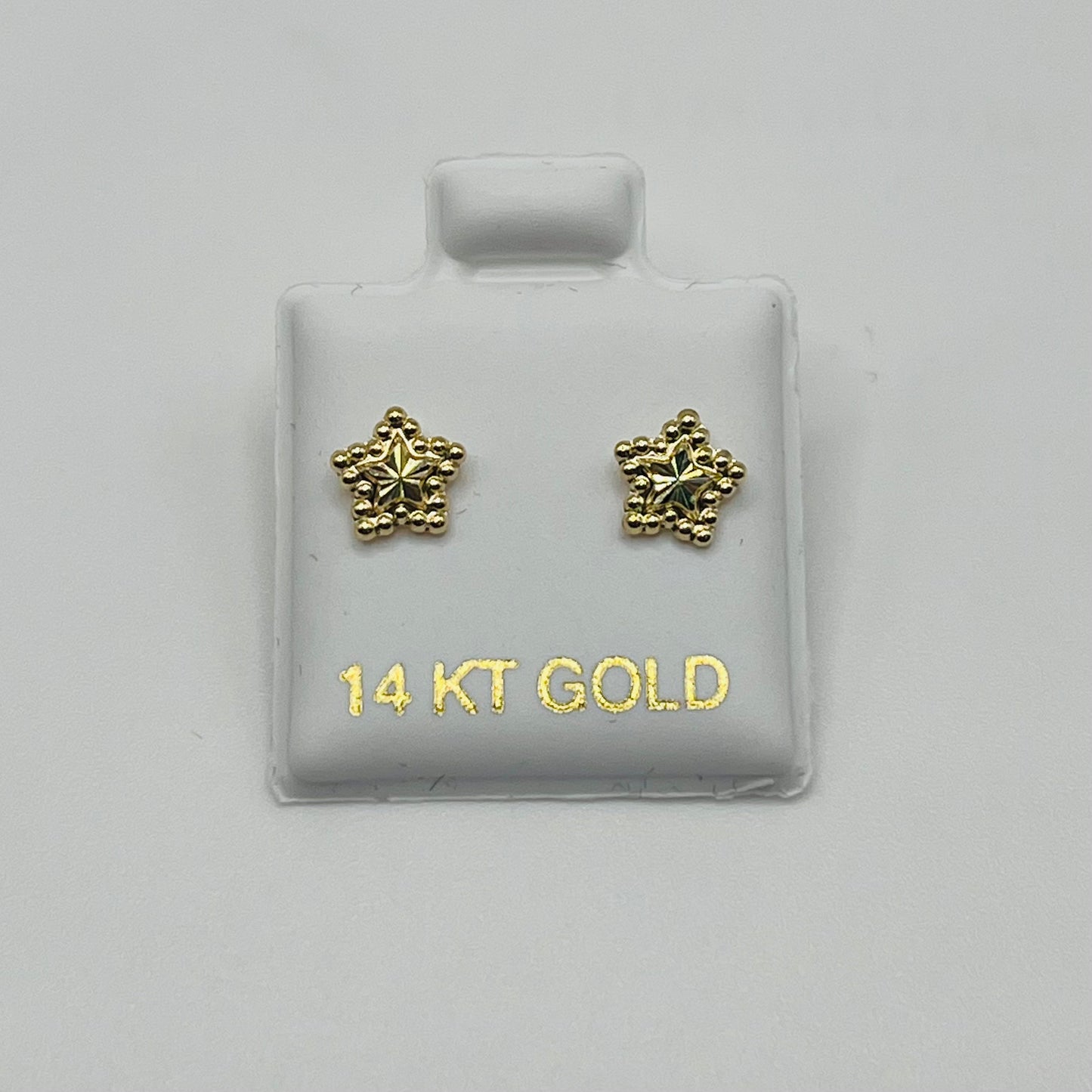 14k Gold Fancy Star Baby Earrings