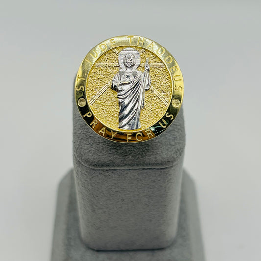 10k Gold Two- Tone St. Jude Signet Ring