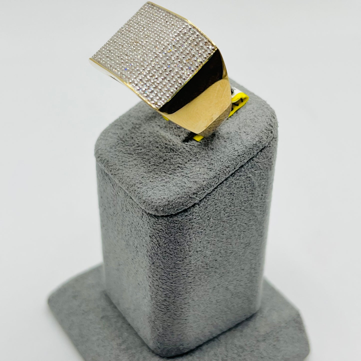 10k Gold Natural Diamond Pave Platform Ring