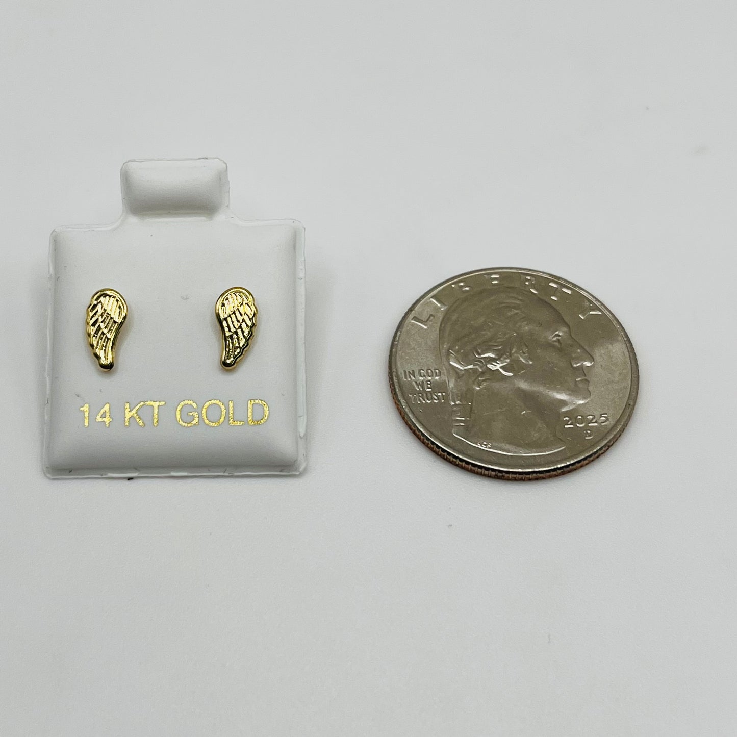 14k Gold Angel Wing Baby Earrings