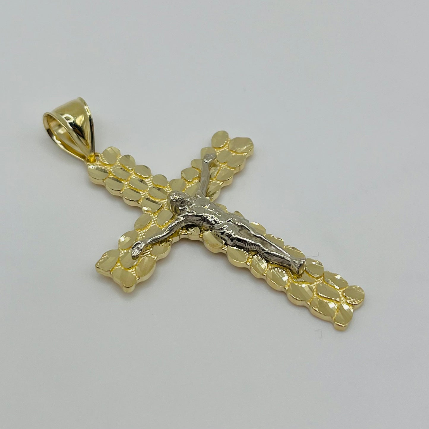 10k Gold Two- tone Sancta Nugget Pendant