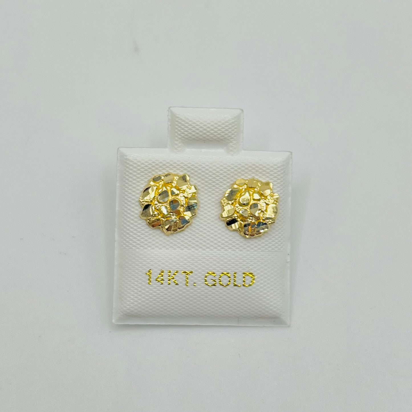 14K Round Nugget Earrings (small)