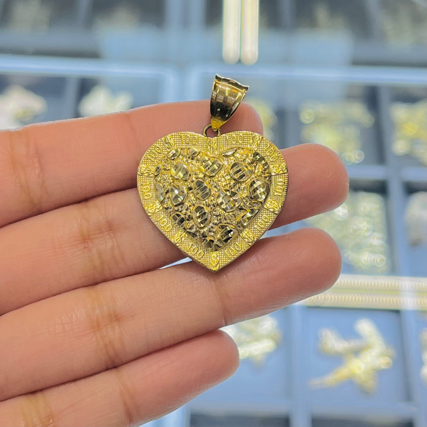 10K Gold Money Sign Nugget Charm