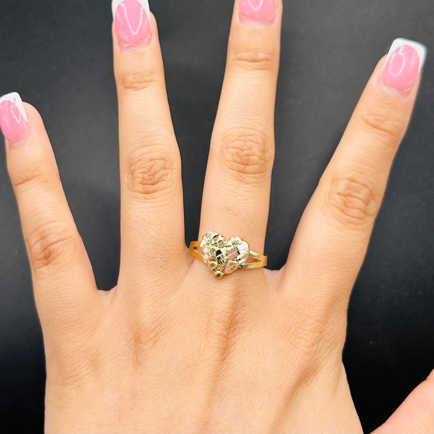 10K Gold Heart Nugget Ring (11-12mm)