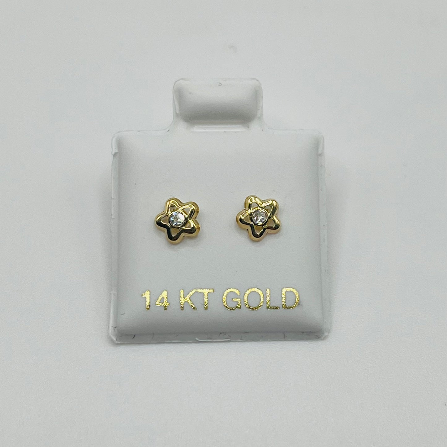 14k Gold Elegant Star Baby Earrings