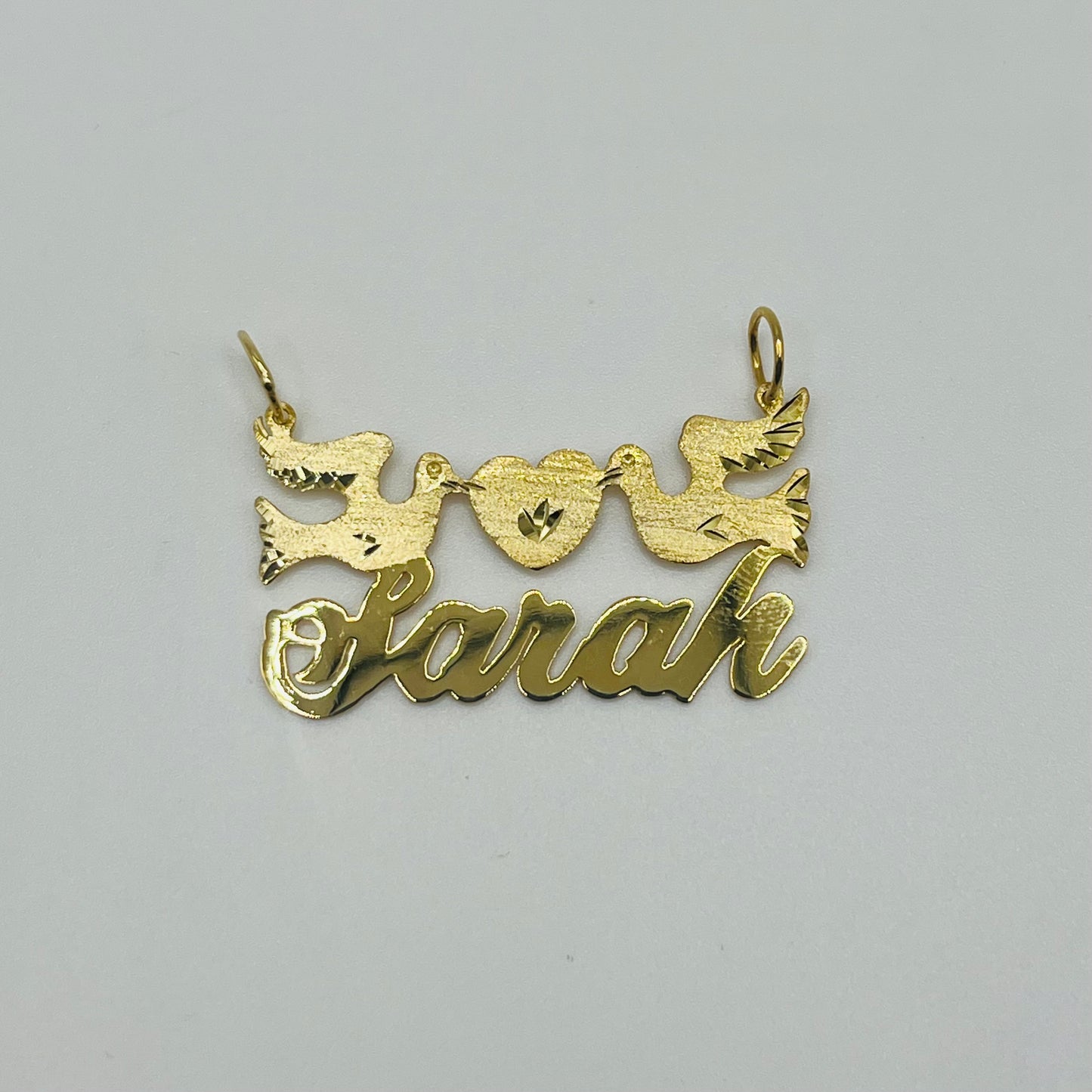10K Gold Peace and Love Custom Nameplate