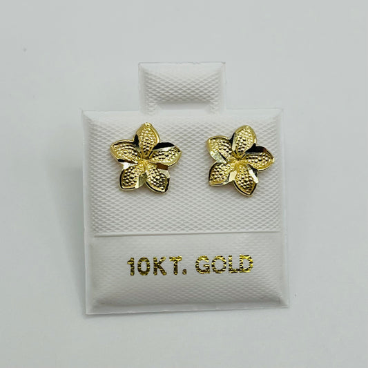 10k Gold Hibiscus Earrings (Small)