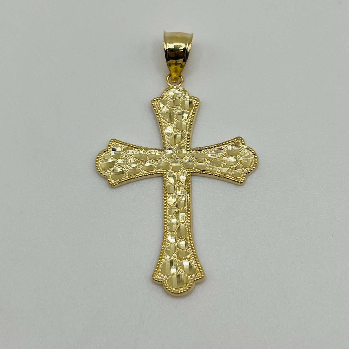 10k Gold Sol Nugget Cross Pendant (M)