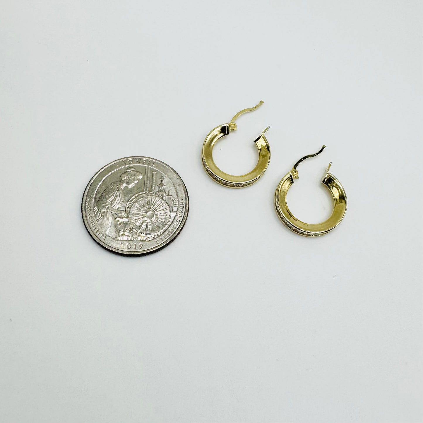 14K Gold Huggies with CZ (Thicker)