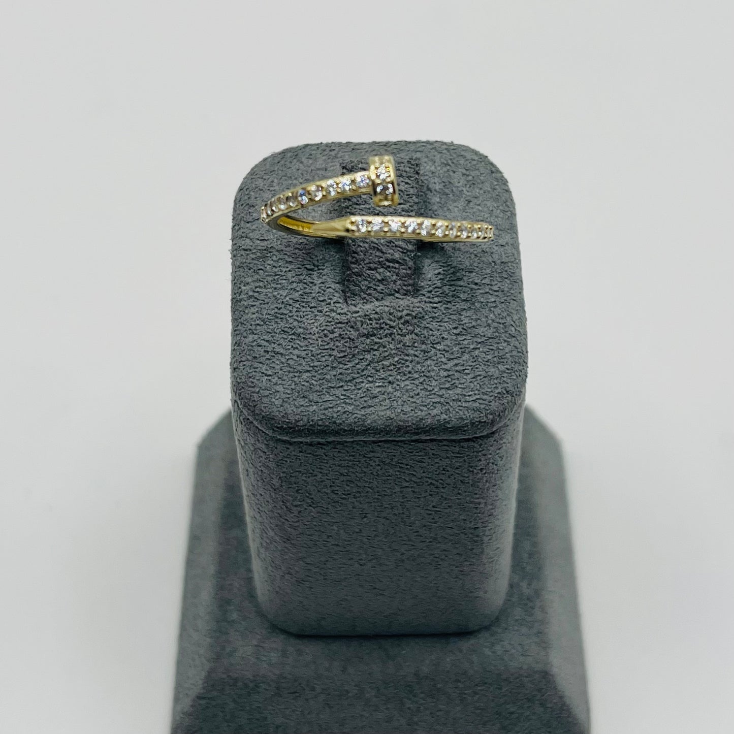 14k Gold Cz Nail Ring