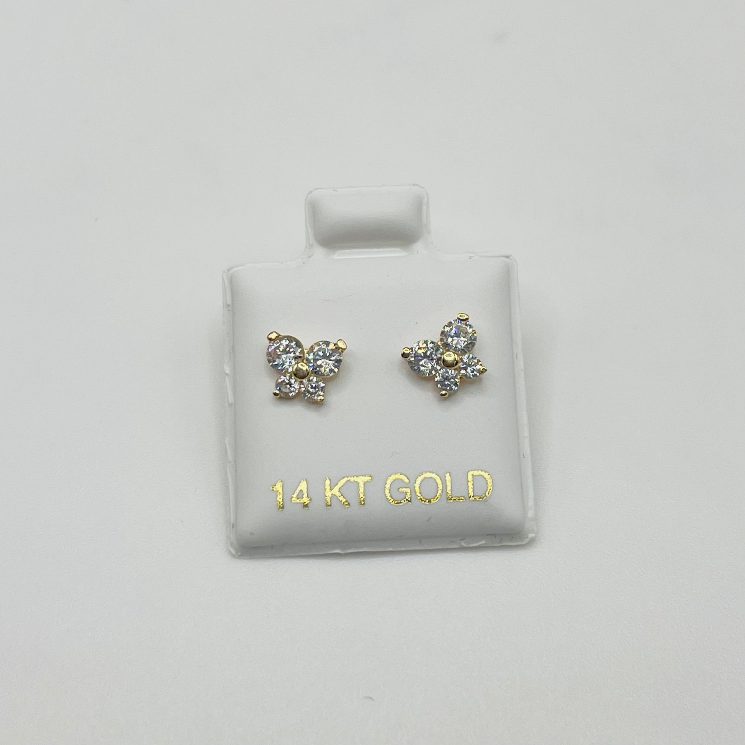14k Gold Bright Butterfly Baby Earrings