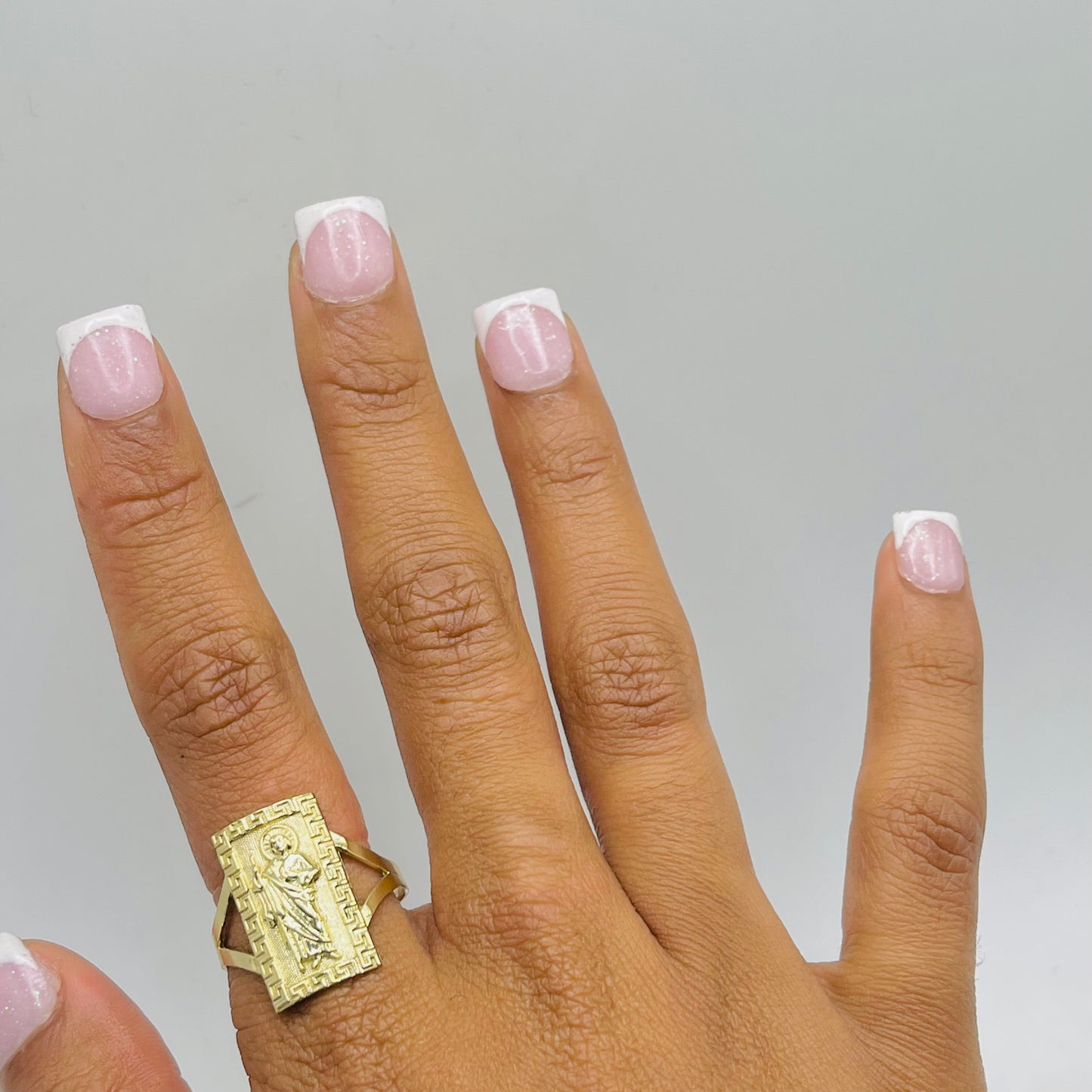 10k Gold San Judas Greek Border Ring