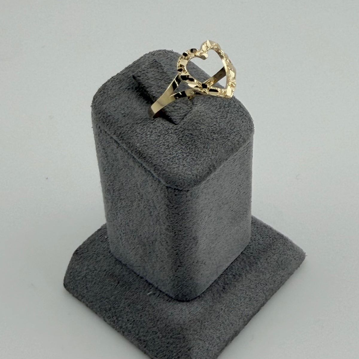 10K Gold Open Heart Nugget Ring | Face Size: 13mm