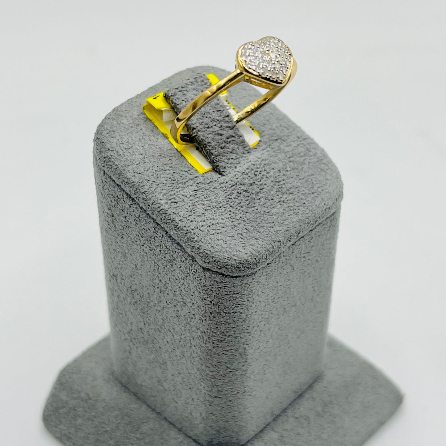 10k Gold Natural Diamond Domed Heart Ring