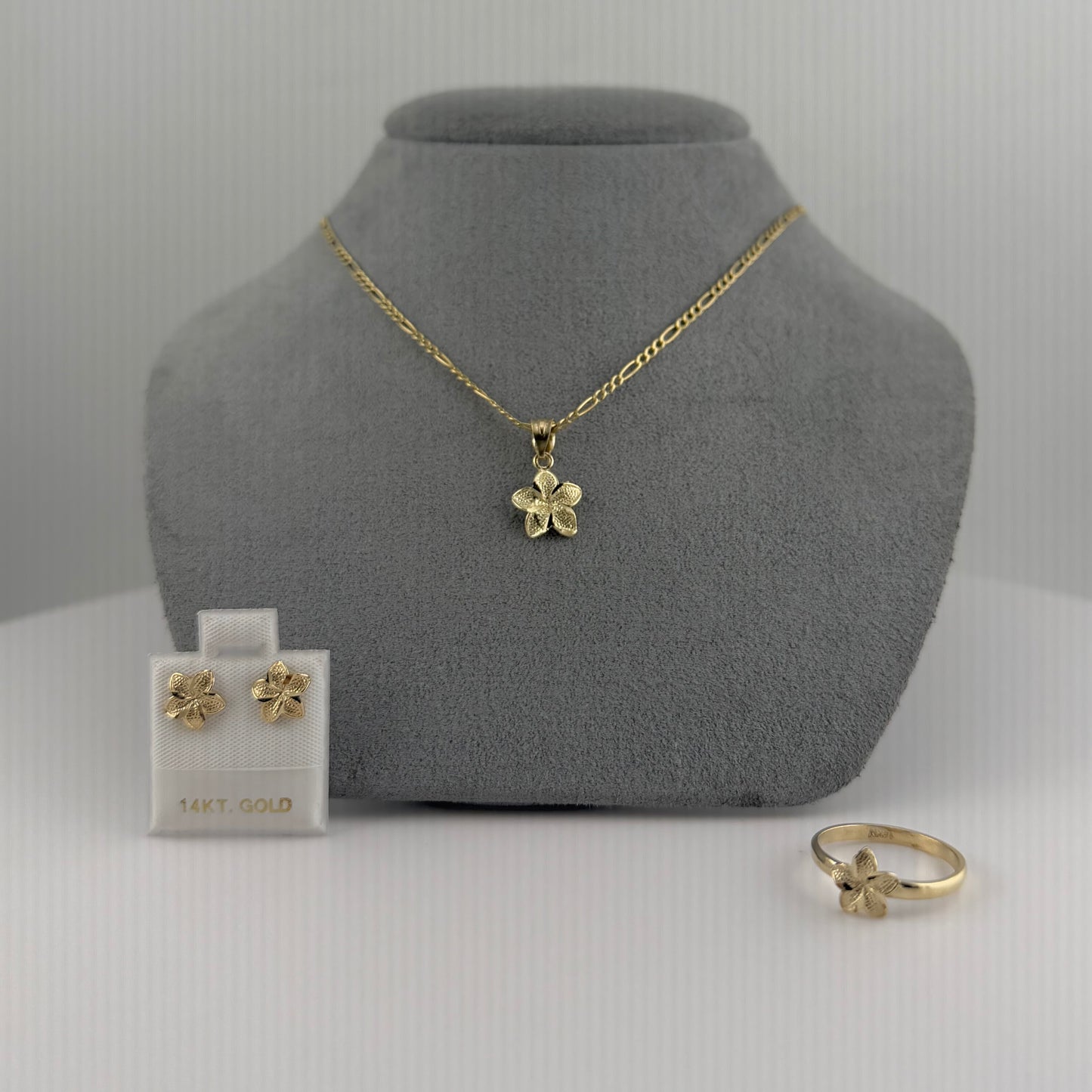 14K Gold Hibiscus Set