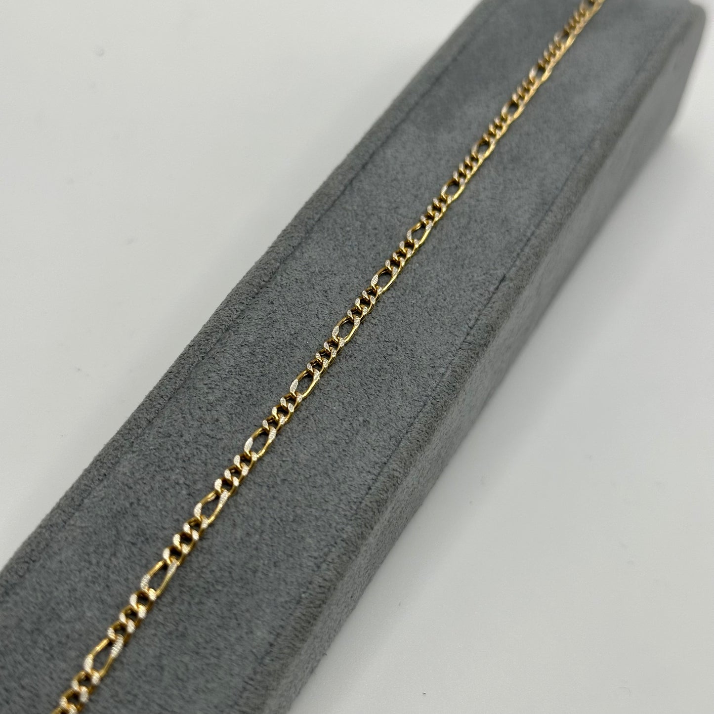 10k Gold Dc 3mm Figaro Anklet