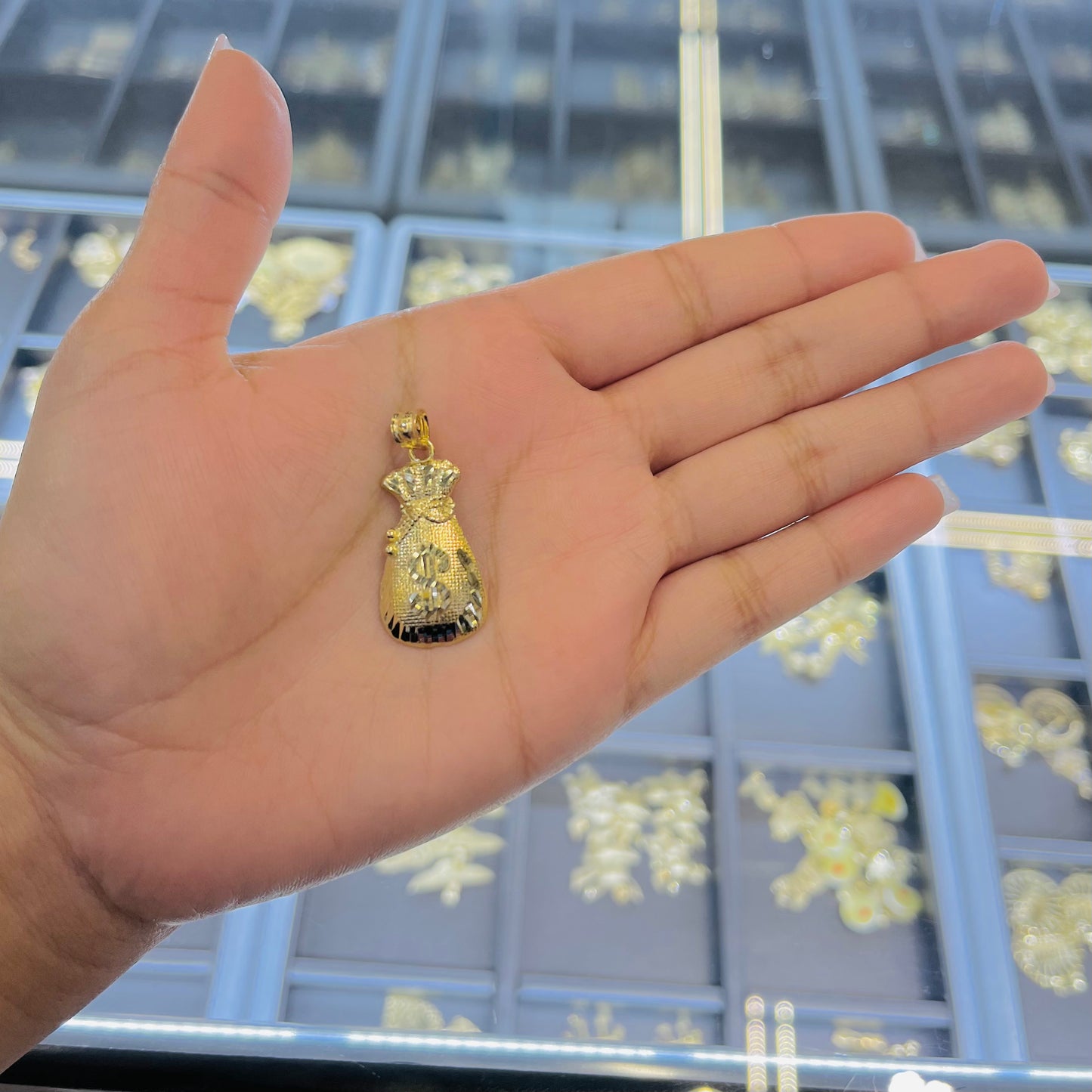 10K Gold Moneybag Charm (large)