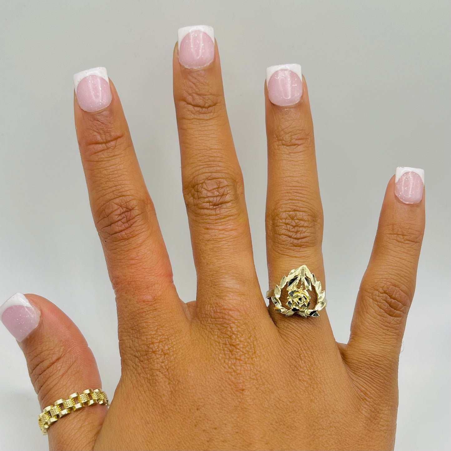 10k Gold Rose Heart Ring
