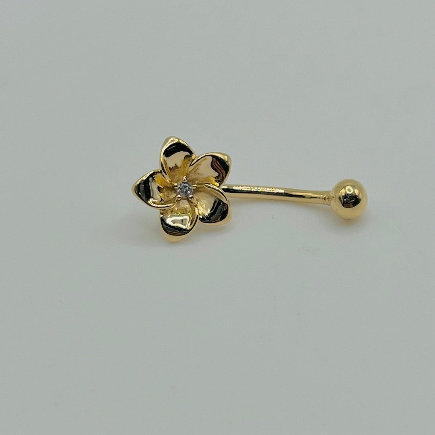 14k Gold Hibiscus Belly Ring