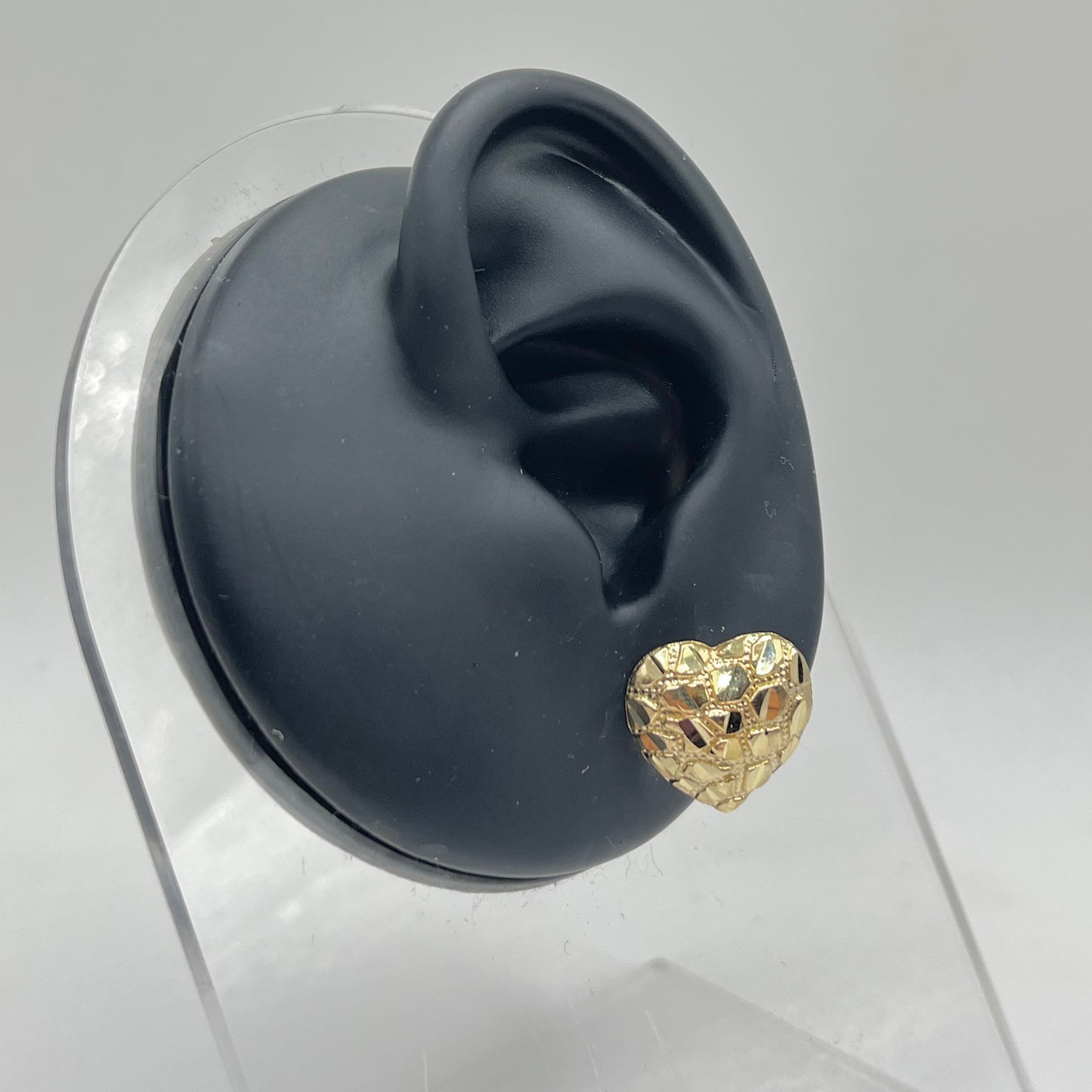 14K Gold Heart Nugget Earrings (Large)