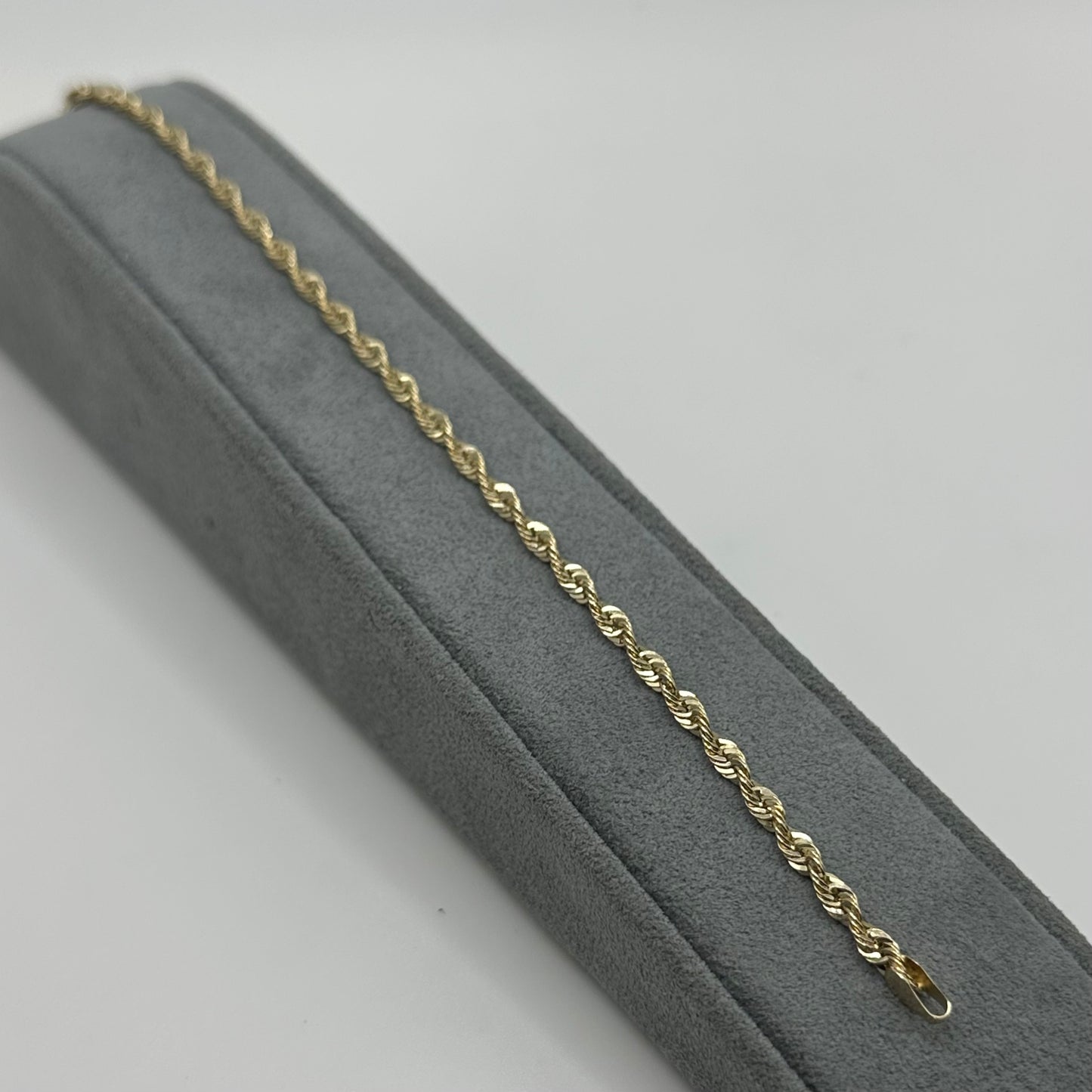 14k Gold 3mm Hollow Rope Bracelet