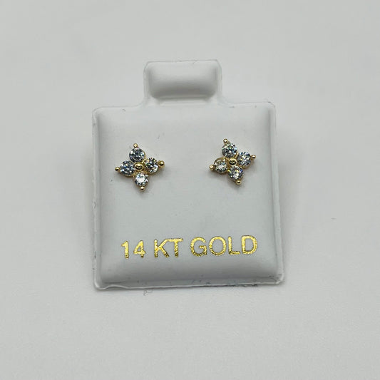 14k Gold Shinning Star Baby Earrings
