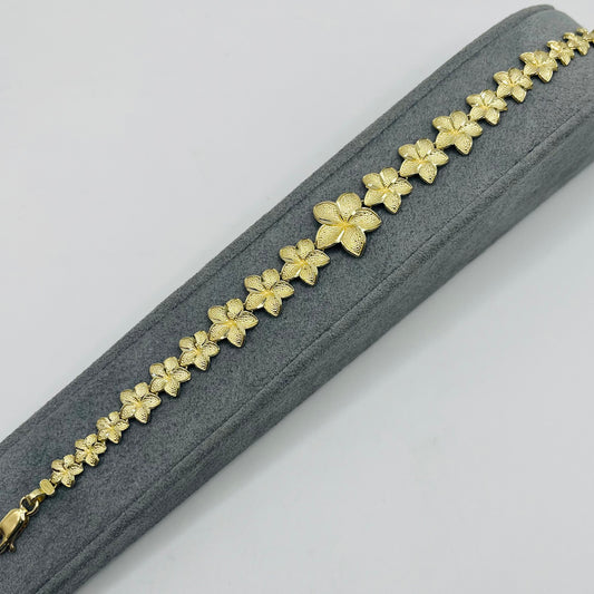 10k Gold Sm - Lrg Hibiscus Bracelet