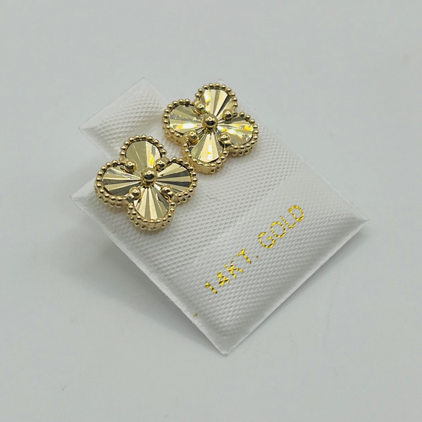 14k Gold Fancy Clover Earrings