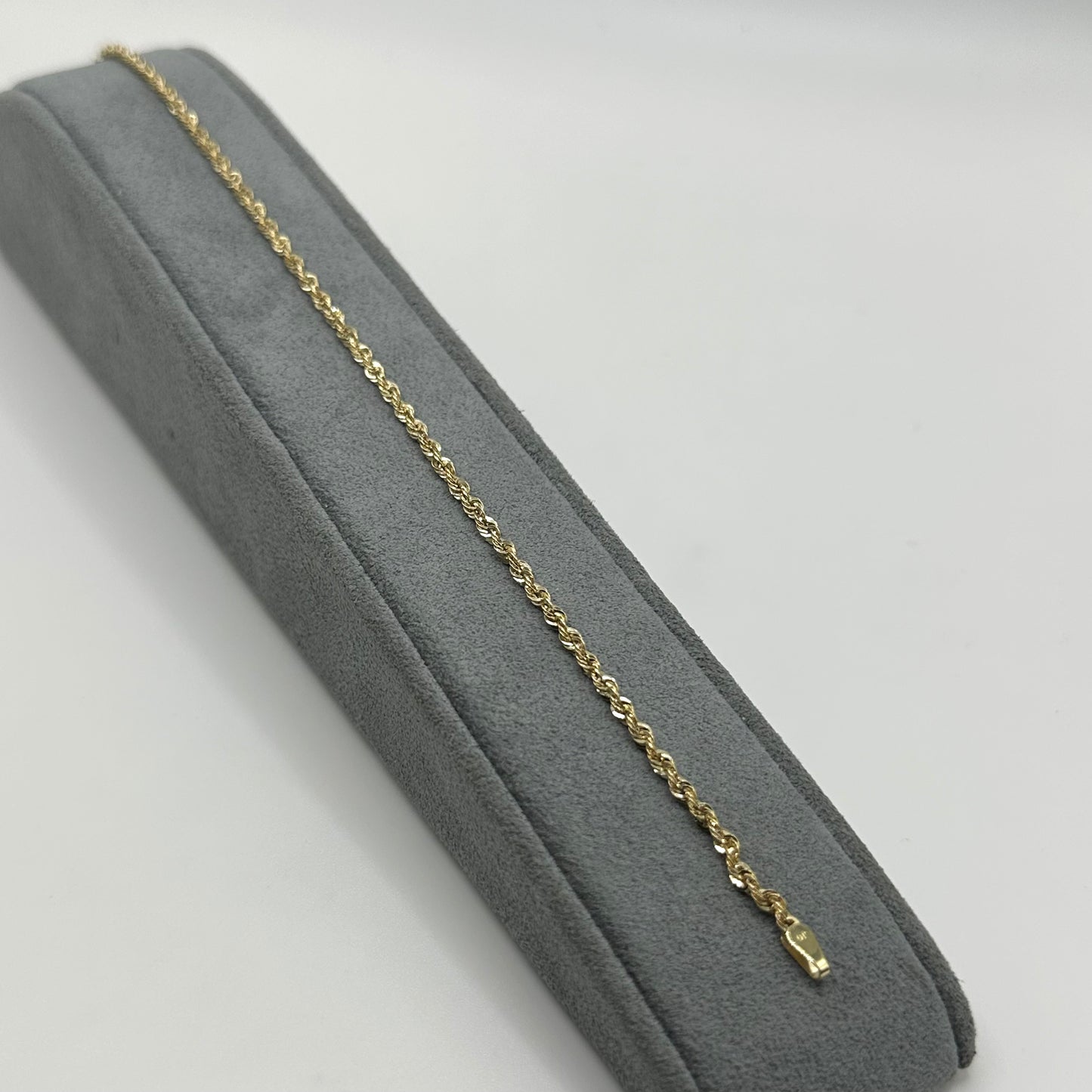 14k Gold 2.3mm Hollow Rope Bracelet