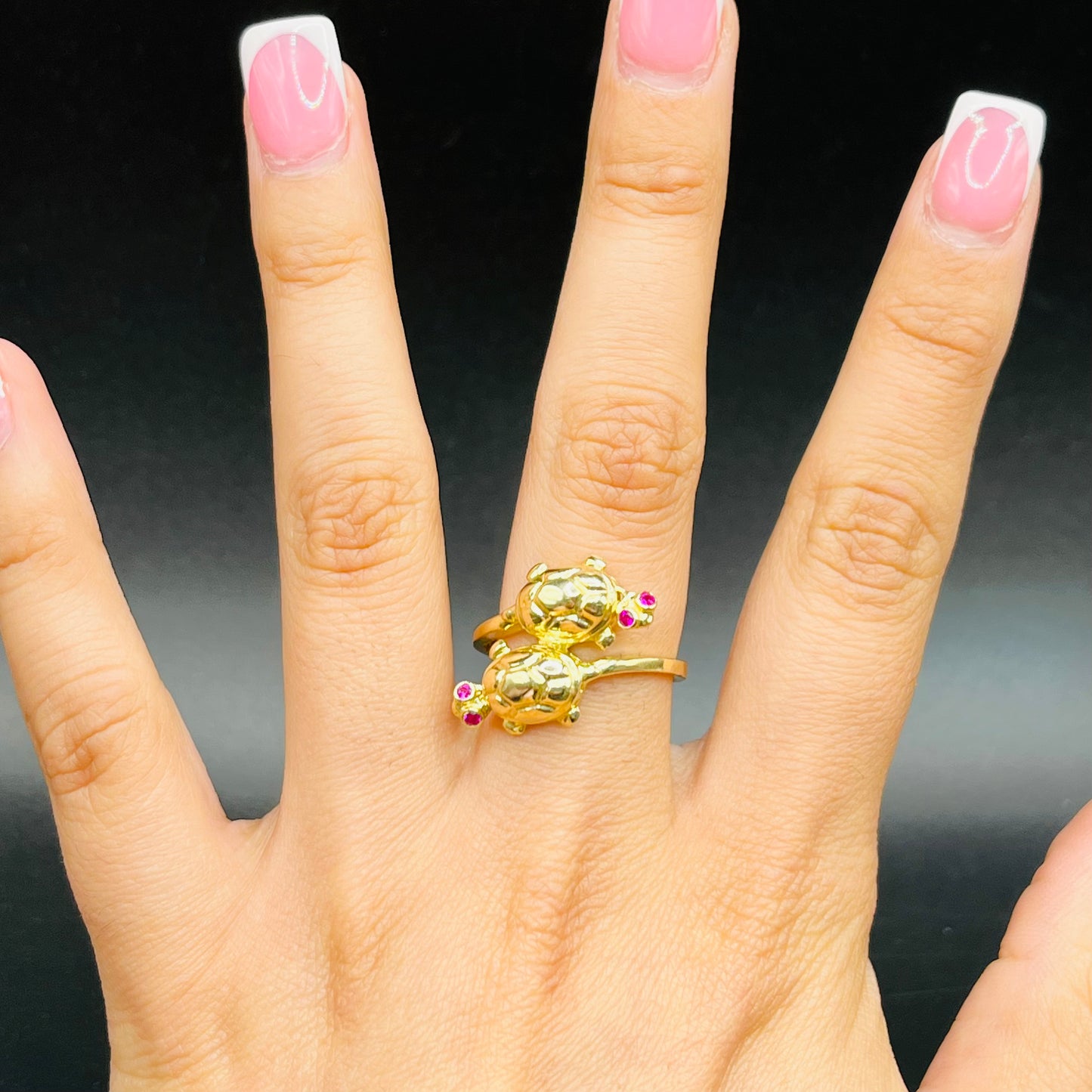 10K Gold Double Turtle Ring