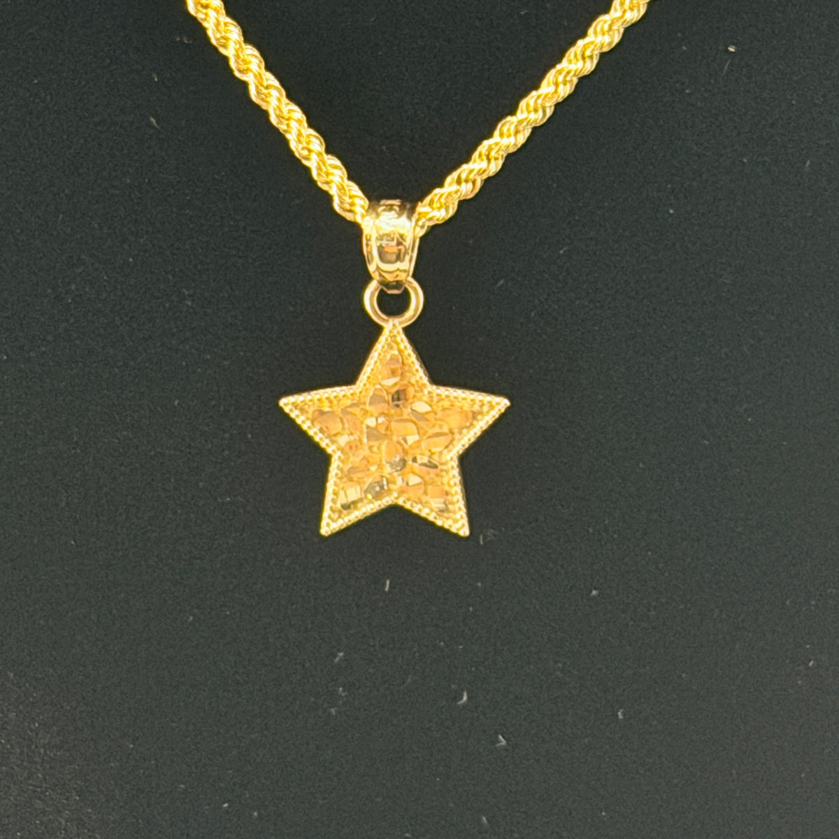 10K Necklace Set - Small Nugget Star with Chain